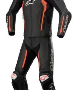 Alpinestars Missile V2 2-P Leather Suit Black Red Fluo