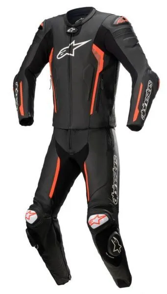 Alpinestars Missile V2 2-P Leather Suit Black Red Fluo 3 Alpinestars Missile V2 2-P Leather Suit Black Red Fluo