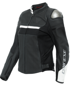 Dainese Rapida Lady Leather Jacket Perf. Black-Matt/White