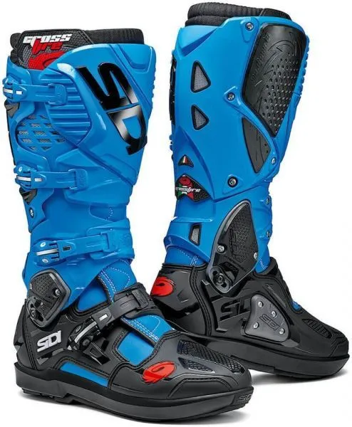 Sidi Crossfire 3 SRS Light Blue-Black -Motorcycle Equipment Soldes sidi crossfire 3 srs light blue black motorcycle boots motorradstiefel motorlaarzen bottes botas botlar 1 2